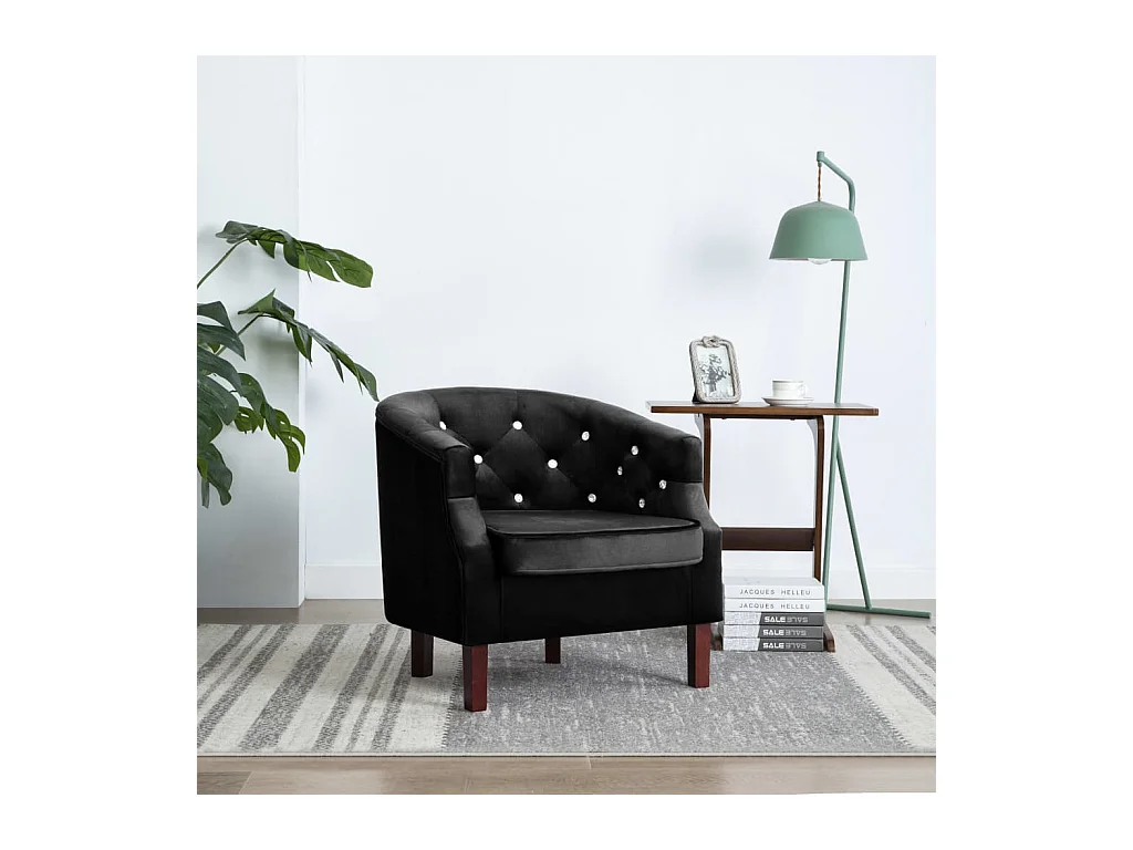 Fauteuil droit Noir Velours SEF33768