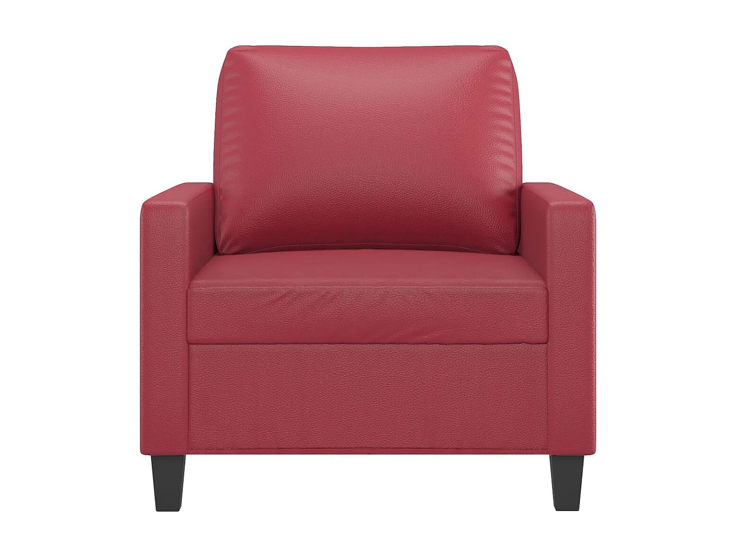 Sillón cuero sintético rojo tinto 60 cm ES56255