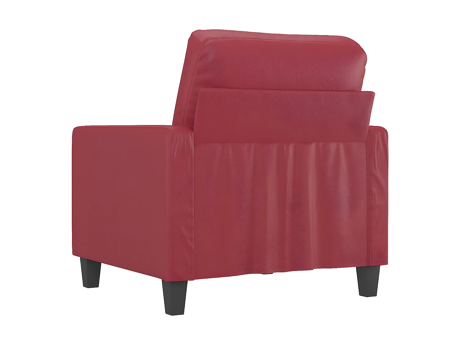 Fauteuil de salon Rouge bordeaux 60 cm Similicuir OLA8649