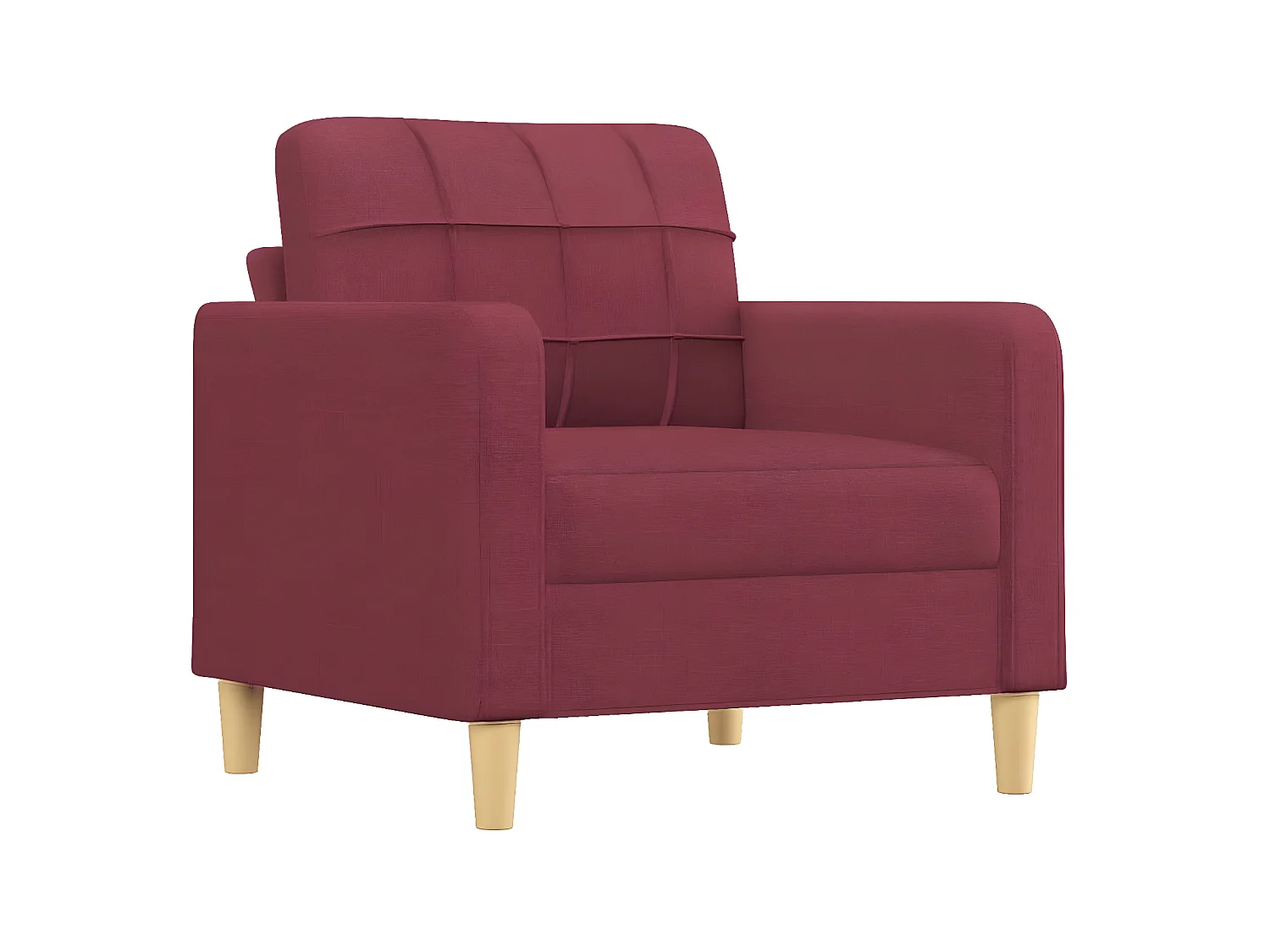 Fauteuil Salon Rouge bordeaux 60 cm Tissu LQD9903