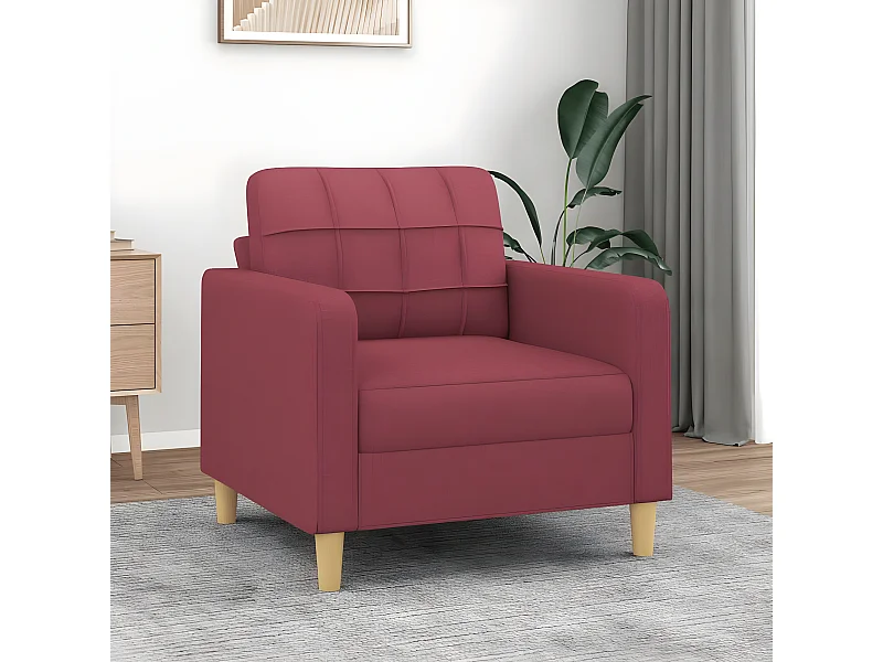 Fauteuil Salon Rouge bordeaux 60 cm Tissu LQD9903