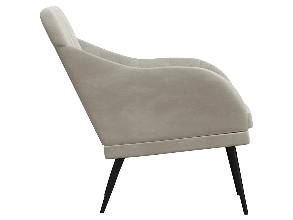 Fauteuil droit Gris clair 63x76x80 cm Velours SEF93311