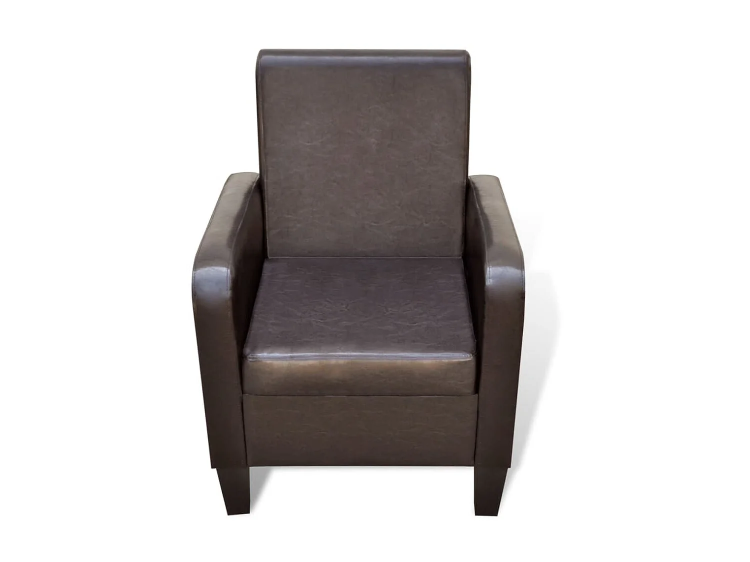 Sillón de cuero sintético marrón ES611545