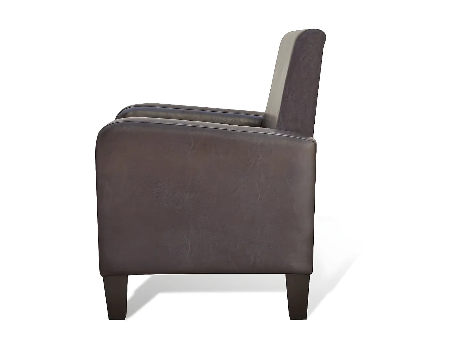 Sillón de cuero sintético marrón ES611545