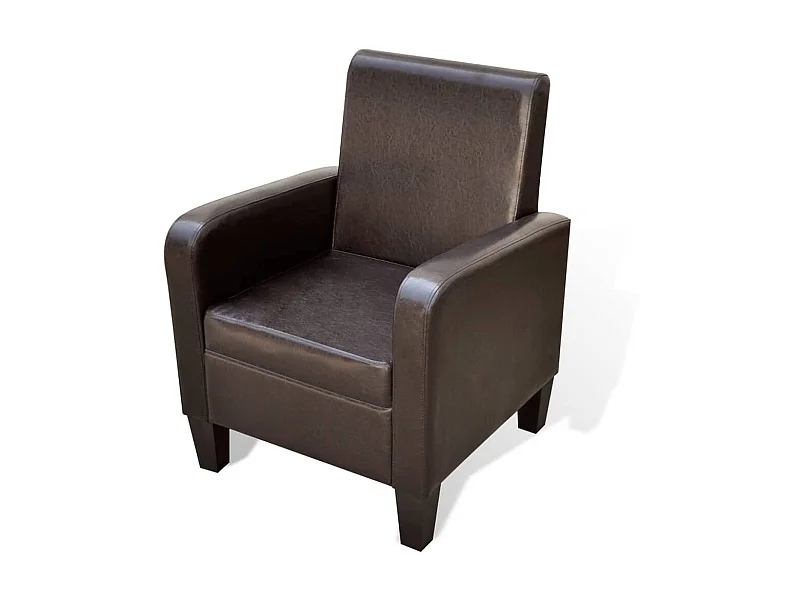 Fauteuil kunstleer bruin NL732006