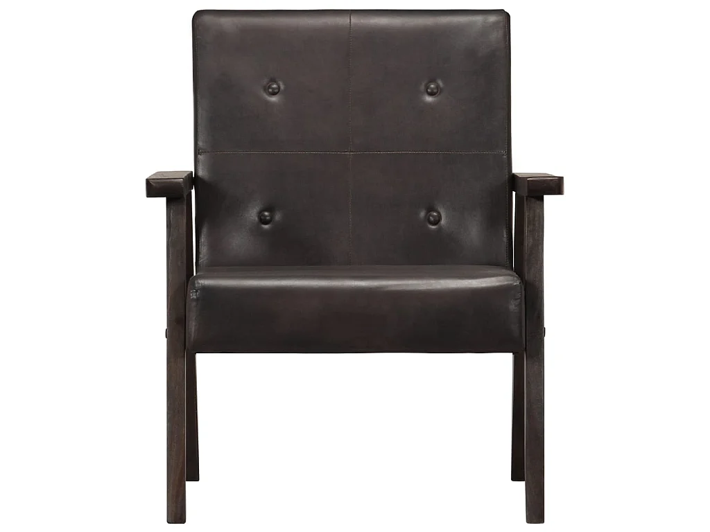 Fauteuil droit Gris Cuir véritable SEF51830