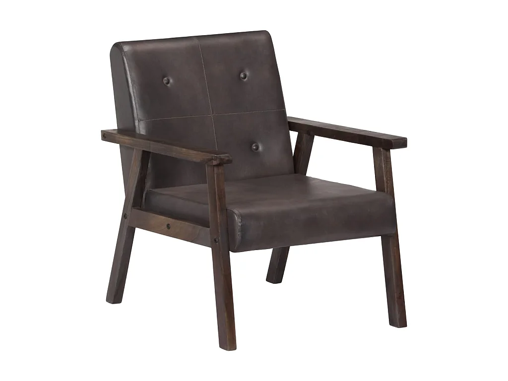 Fauteuil droit Gris Cuir véritable SEF51830