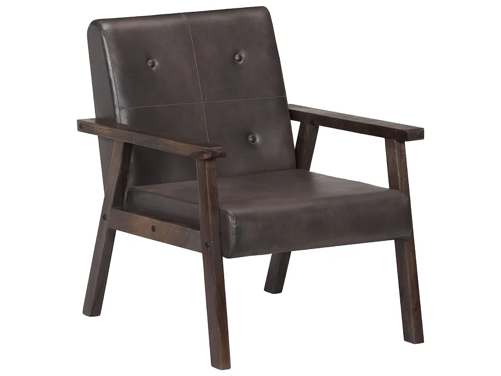 Fauteuil droit Gris Cuir véritable SEF51830