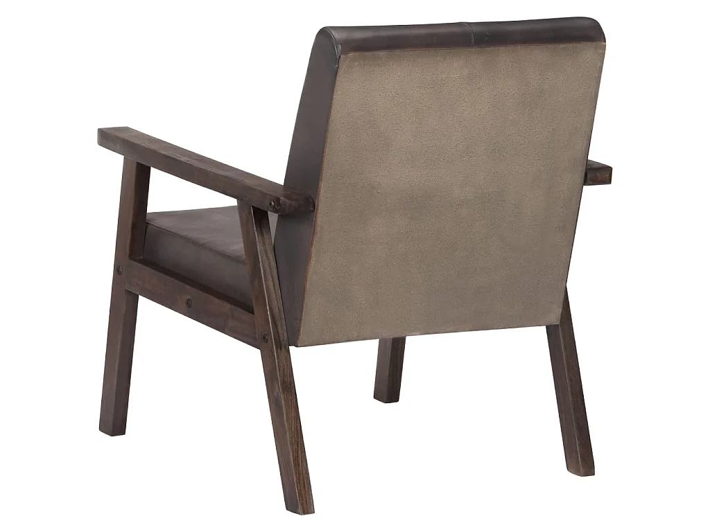 Fauteuil droit Gris Cuir véritable SEF51830