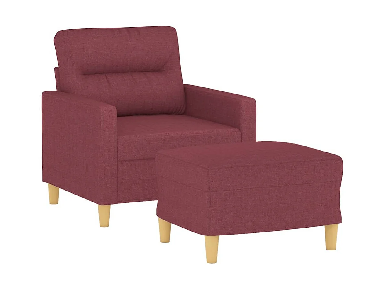 Fauteuil avec repose-pieds Rouge bordeaux 60 cm Tissu OLA2405