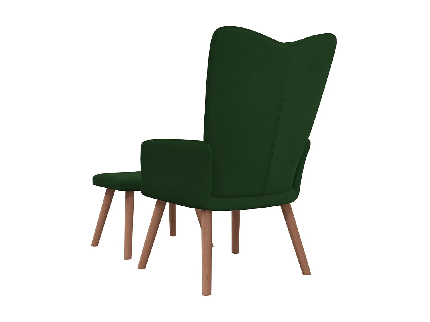 Fauteuil droit avec repose-pied Vert foncé Velours LSJ3302