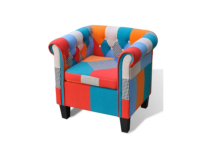 Sillón con diseño de retales de tejido ES59313