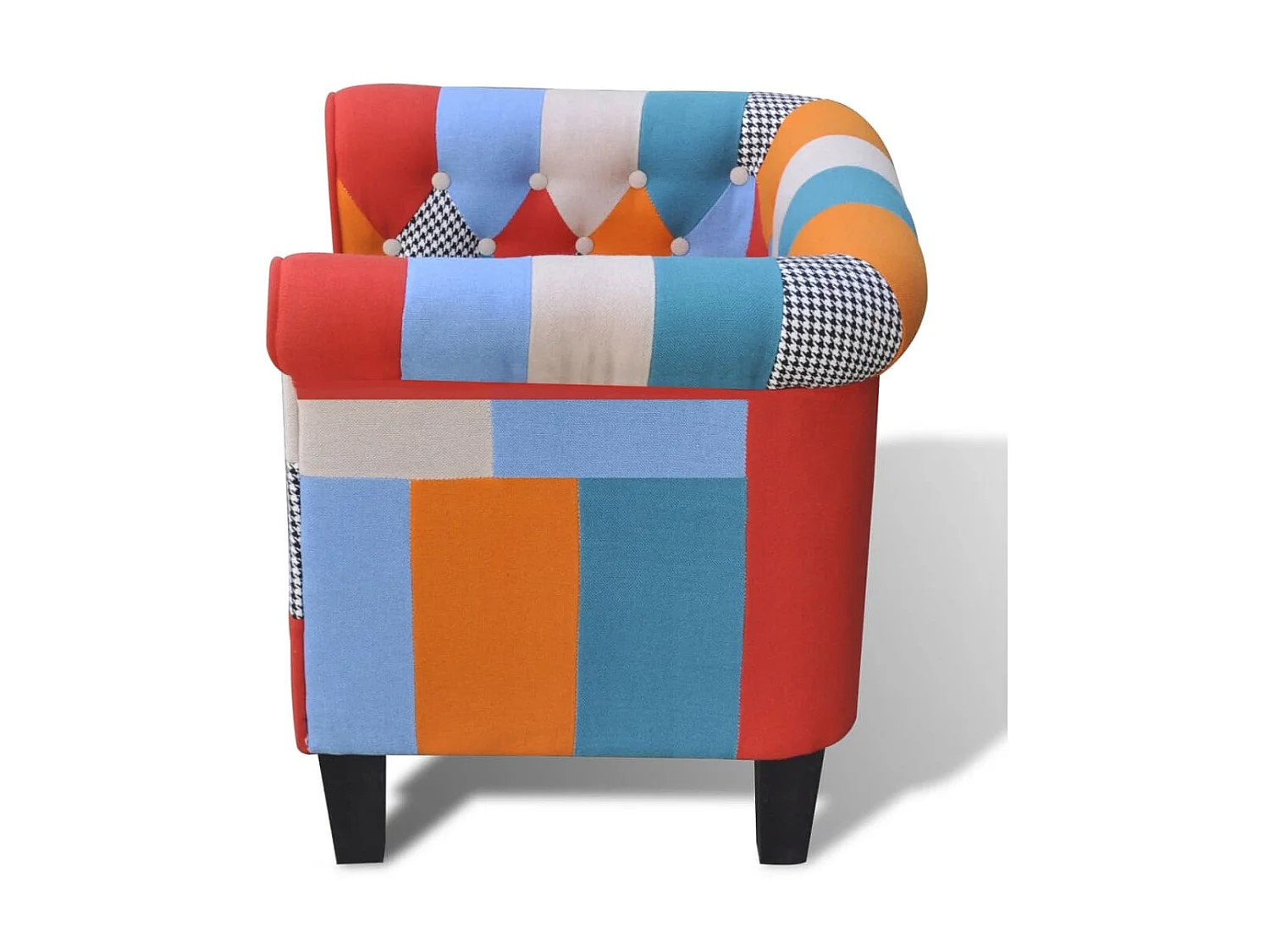 Fauteuil droit avec design de patchwork Tissu SEF80273