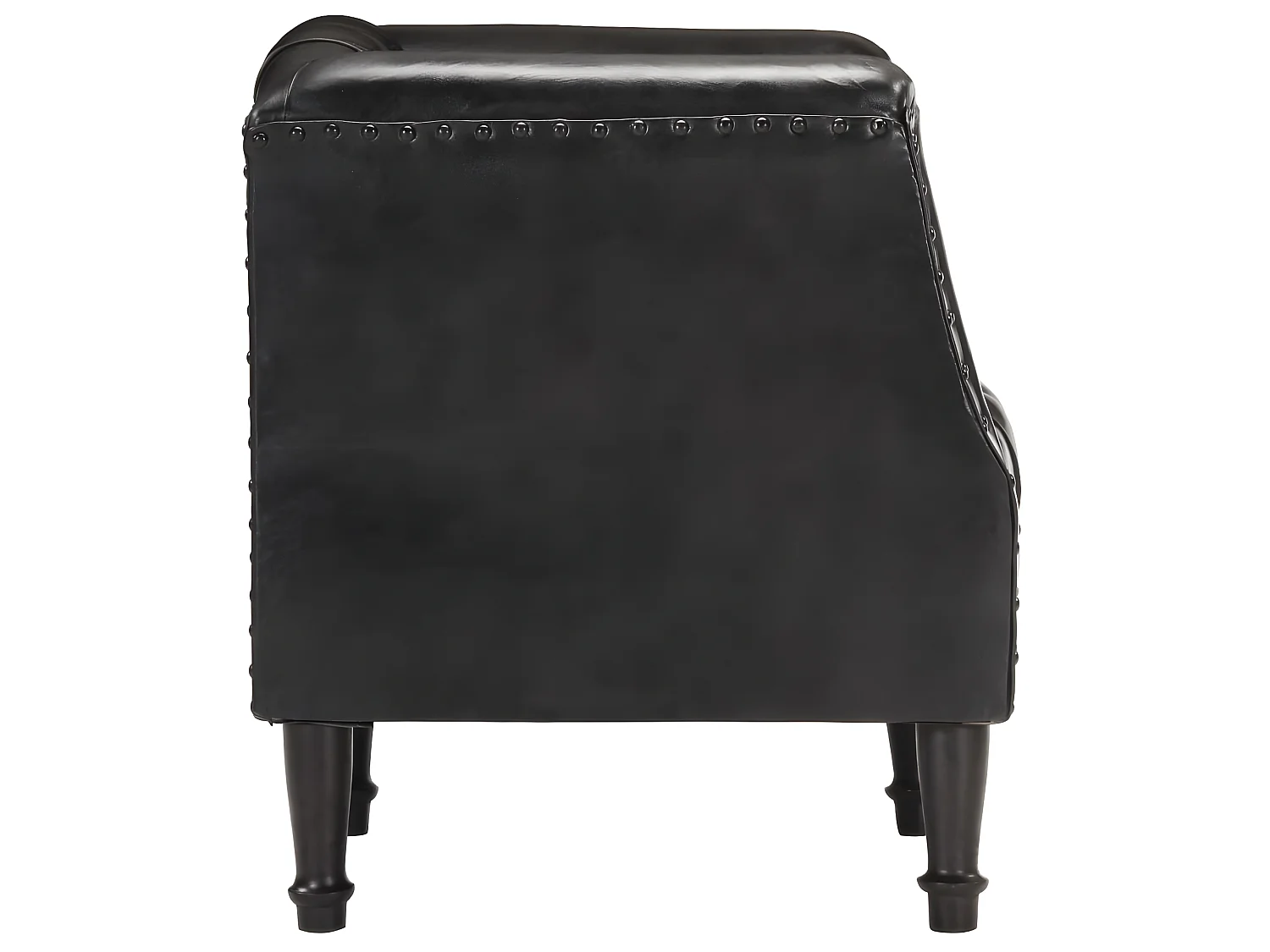 Fauteuil droit Noir Cuir véritable de chèvre SEF28599