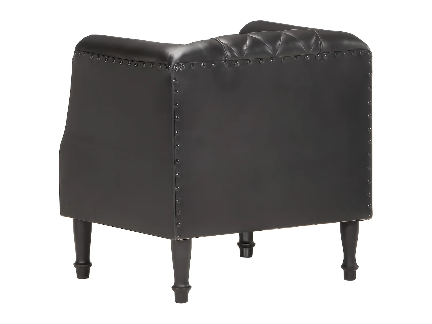 Fauteuil droit Noir Cuir véritable de chèvre SEF28599