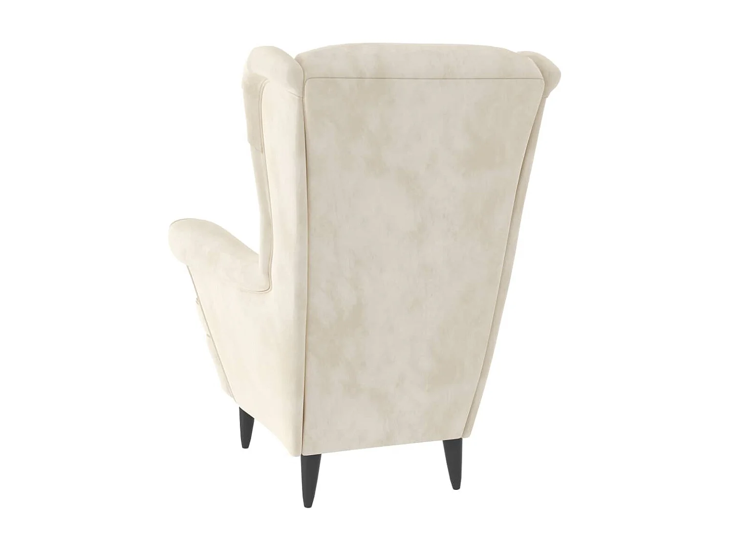 Fauteuil droit blanc crème velours SEF10449
