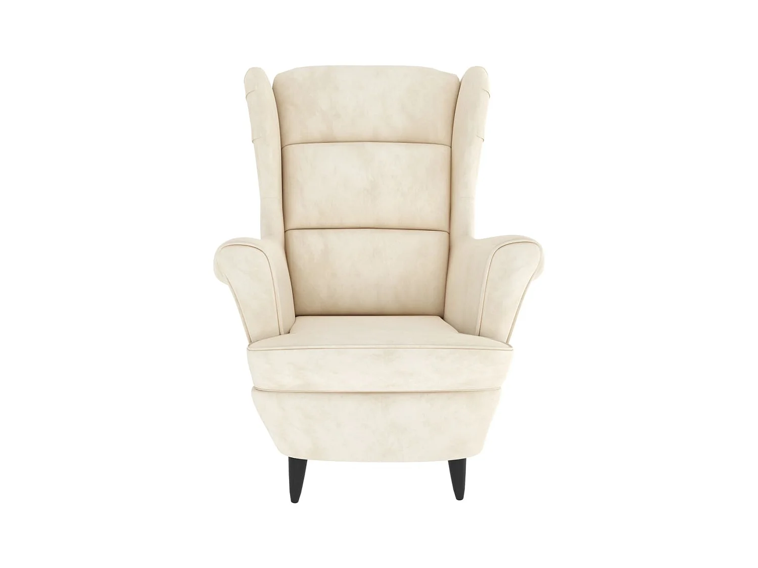 Fauteuil droit blanc crème velours SEF10449