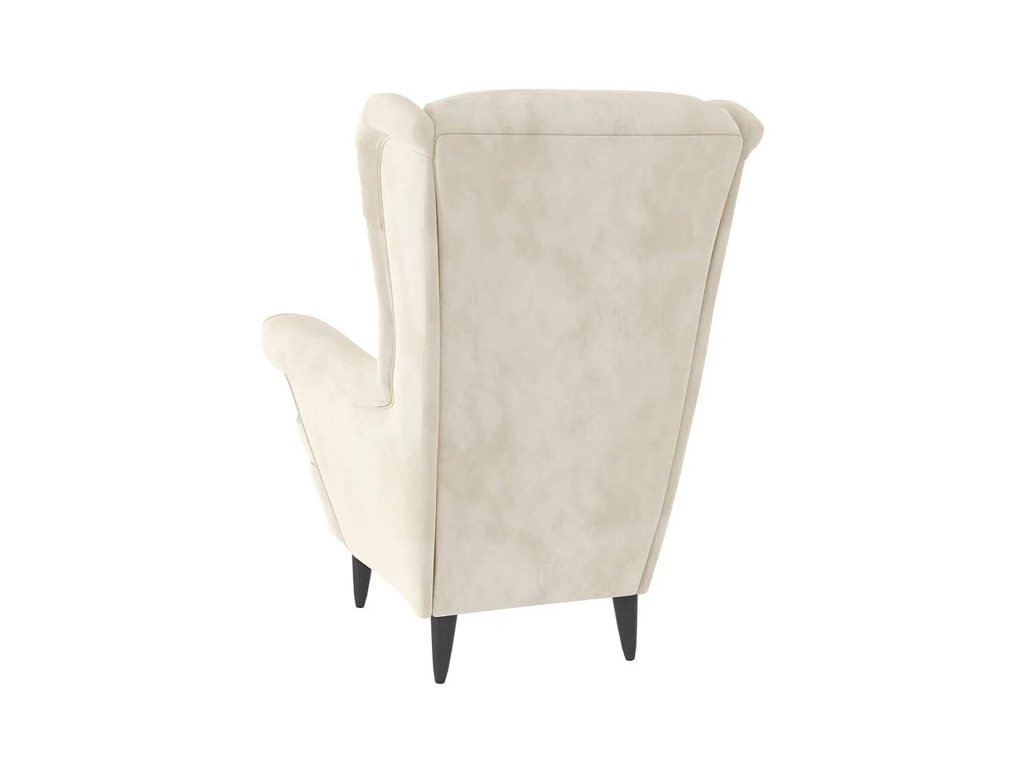 Fauteuil droit blanc crème velours SEF10449