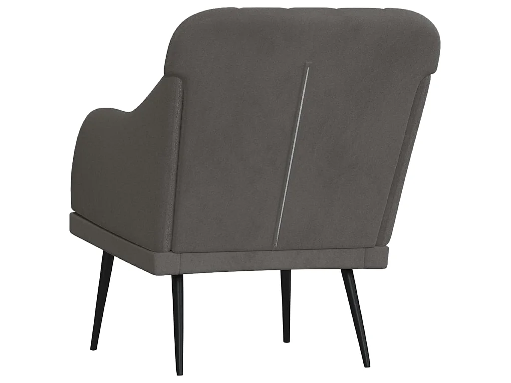 Sillón de terciopelo gris oscuro 63x76x80 cm ES85465