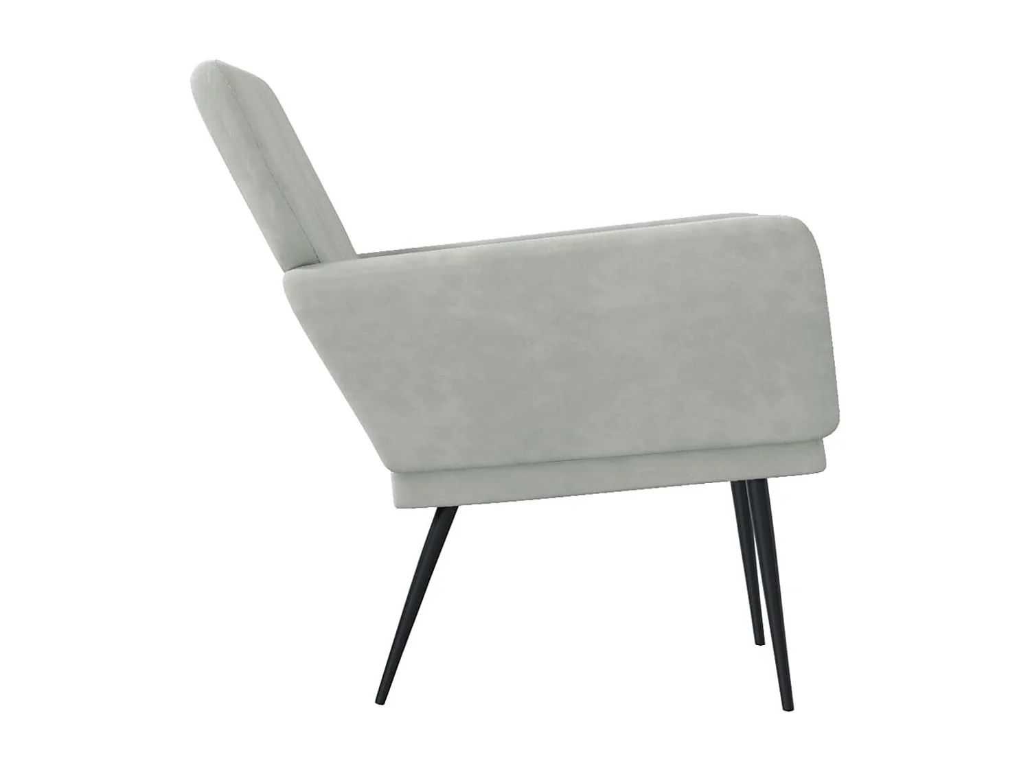Fauteuil droit Gris clair 62x79x79 cm Velours SEF67303