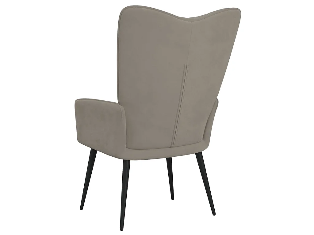 Fauteuil droit Gris clair Velours LSJ6638
