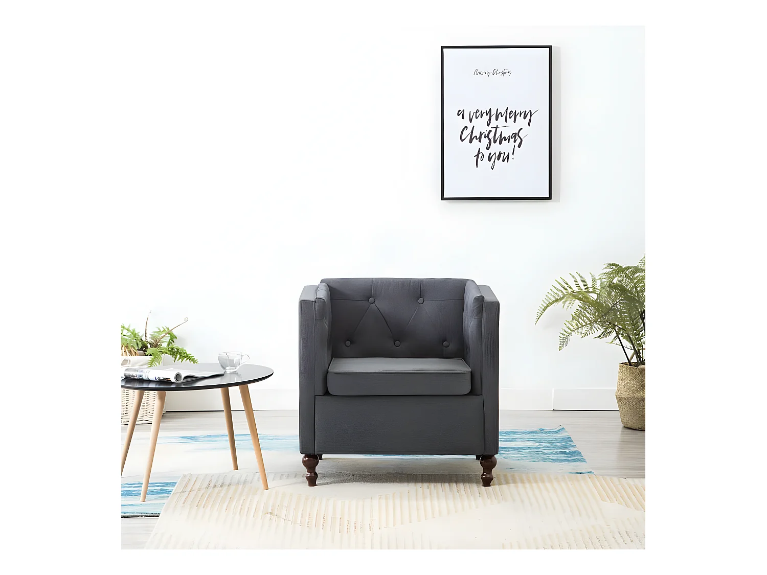 Fauteuil droit Gris foncé Tissu SEF42183