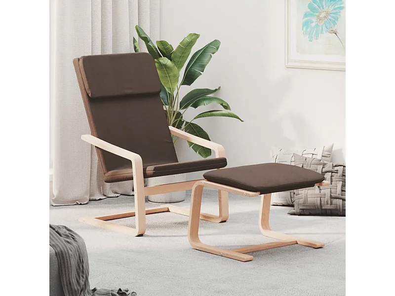 Relaxsessel | Fernsehsessel mit Hocker Dunkelbraun Stoff -gkd125334