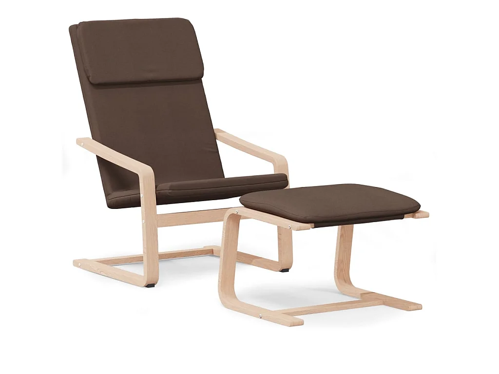 Relaxsessel | Fernsehsessel mit Hocker Dunkelbraun Stoff -gkd125334