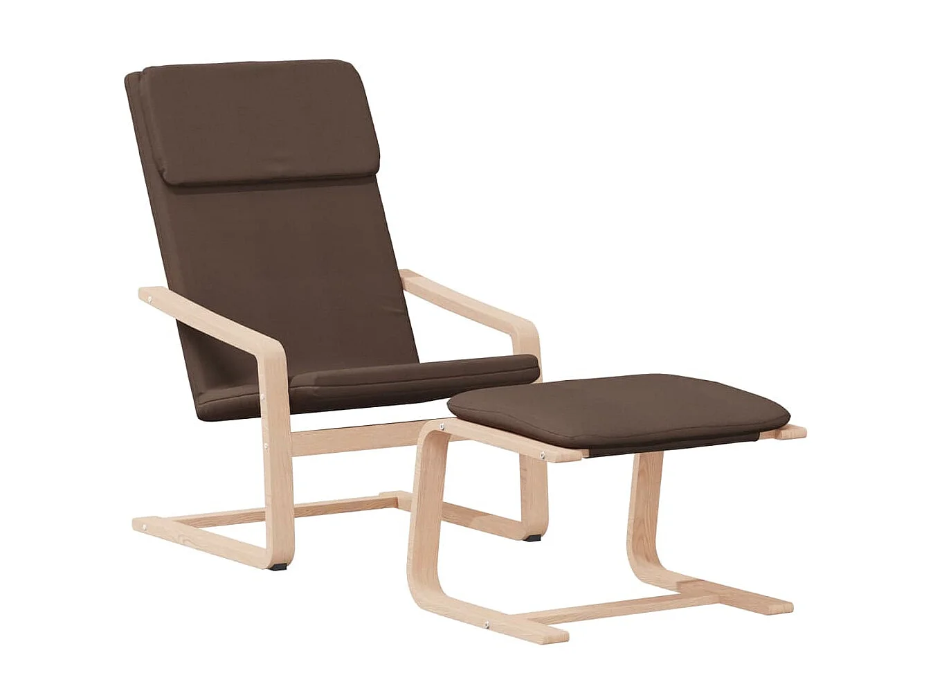 Relaxsessel | Fernsehsessel mit Hocker Dunkelbraun Stoff -gkd125334