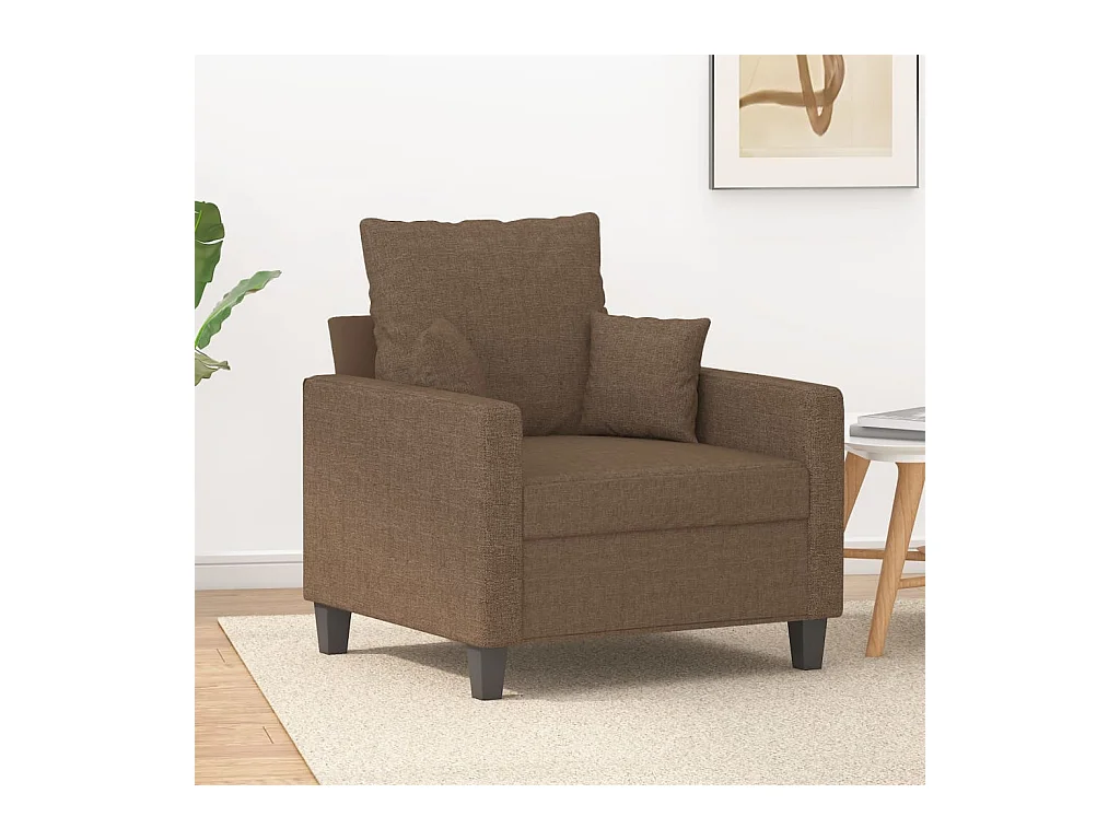Fauteuil droit Marron 60 cm Tissu FVBB75410