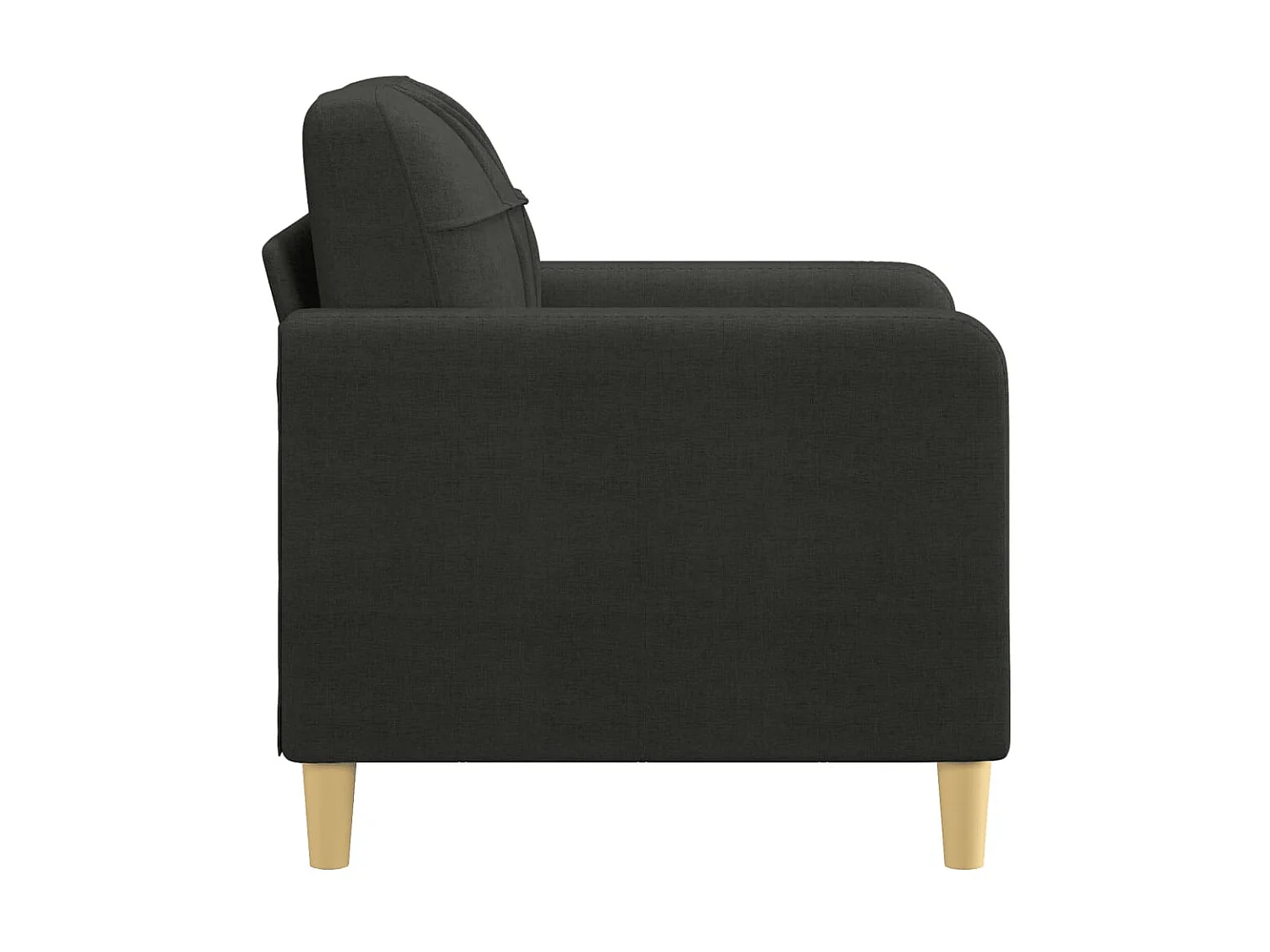 Fauteuil Salon Noir 60 cm Tissu LQD3672