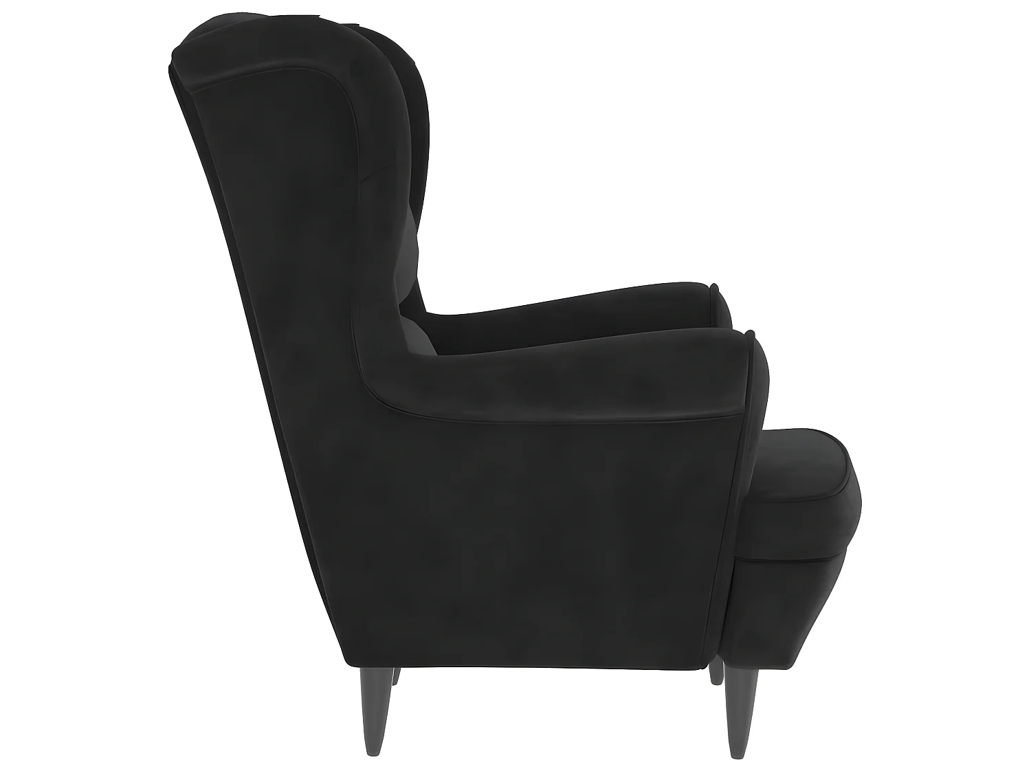 Fauteuil droit noir velours SEF75458