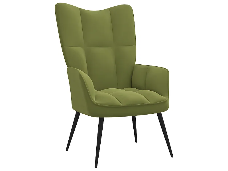 Fauteuil droit Vert clair Velours LSJ4402