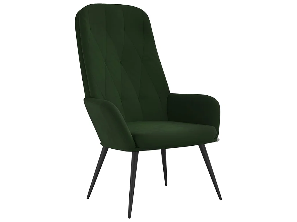 Fauteuil droit Vert foncé Velours OIU6860
