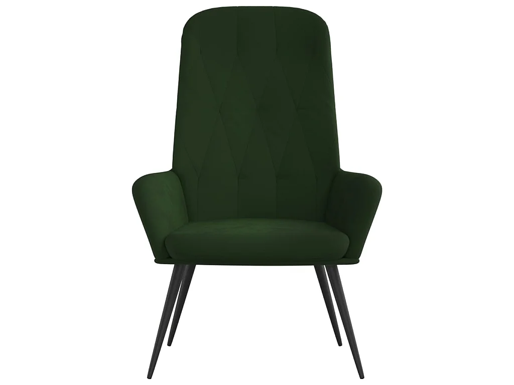 Fauteuil droit Vert foncé Velours OIU6860