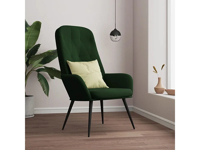 Fauteuil droit Vert foncé Velours OIU6860