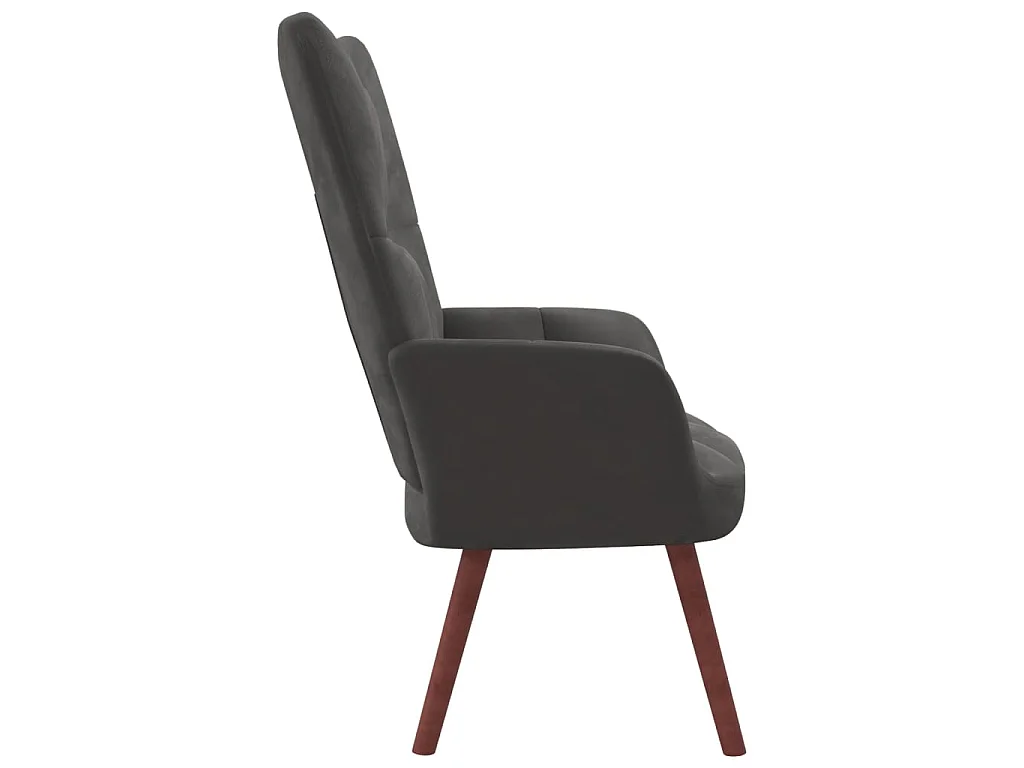 Fauteuil droit Gris foncé Velours OIU7293