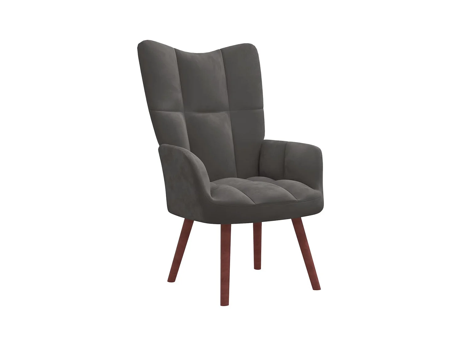 Fauteuil droit Gris foncé Velours OIU7293