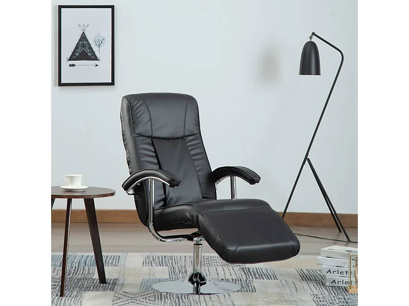 Televisiefauteuil kunstleer zwart NL648916