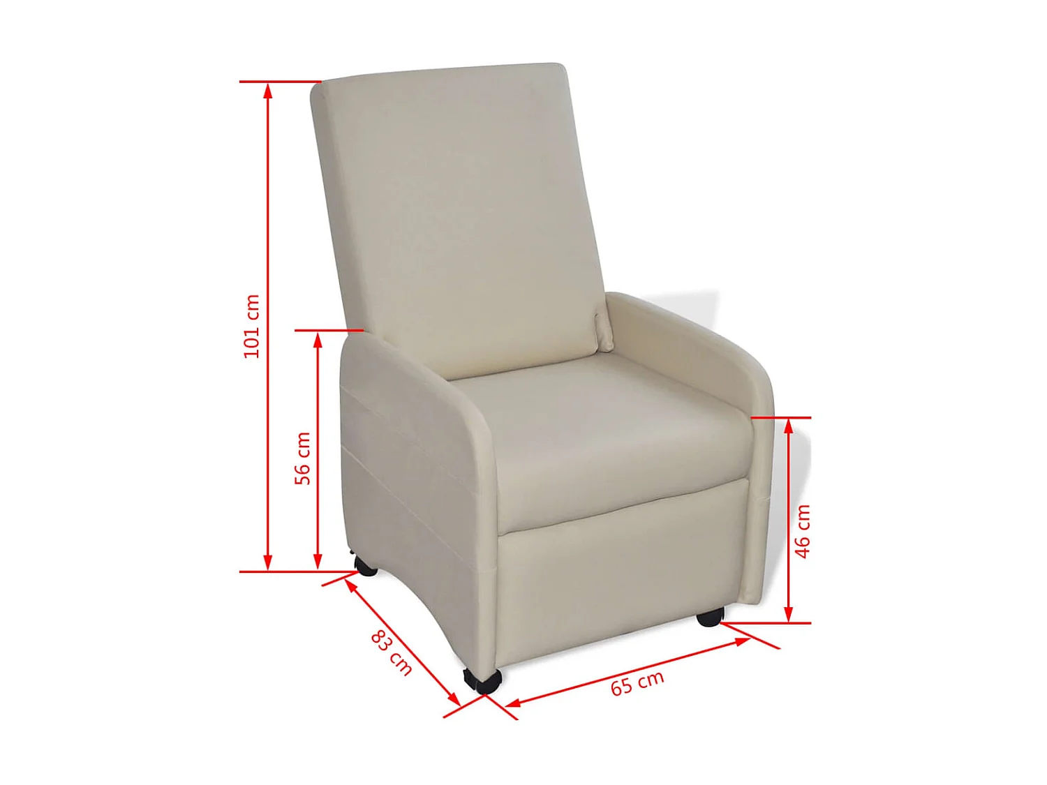 Fauteuil pliable Crème Similicuir SEF50850