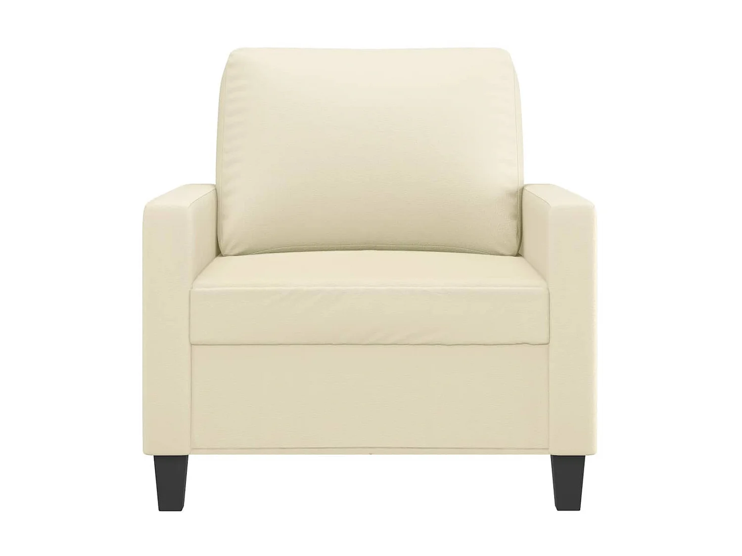 Fauteuil de salon Crème 60 cm Similicuir OLA5283