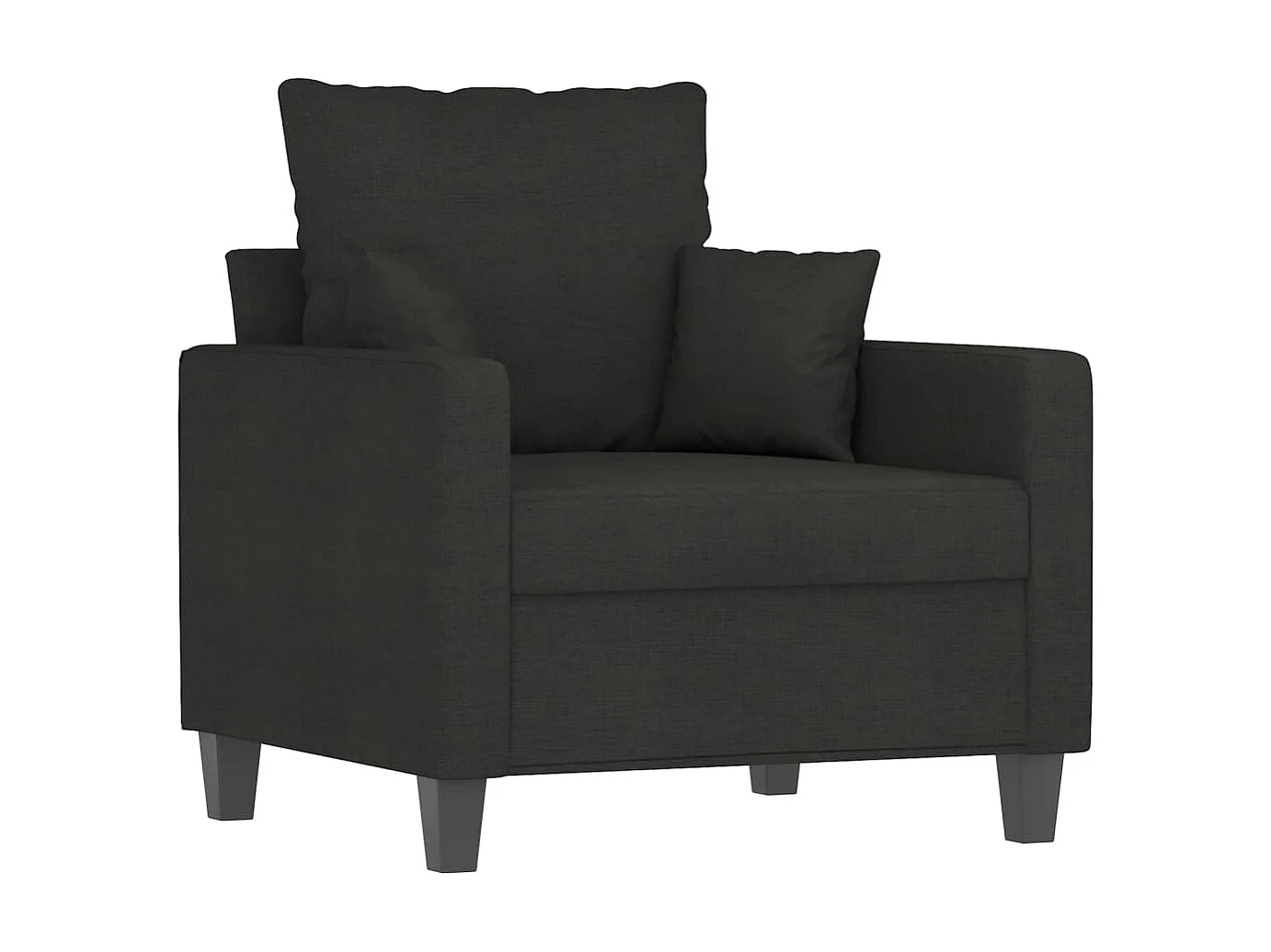 Fauteuil avec repose-pied Noir 60 cm Tissu FVBB24086