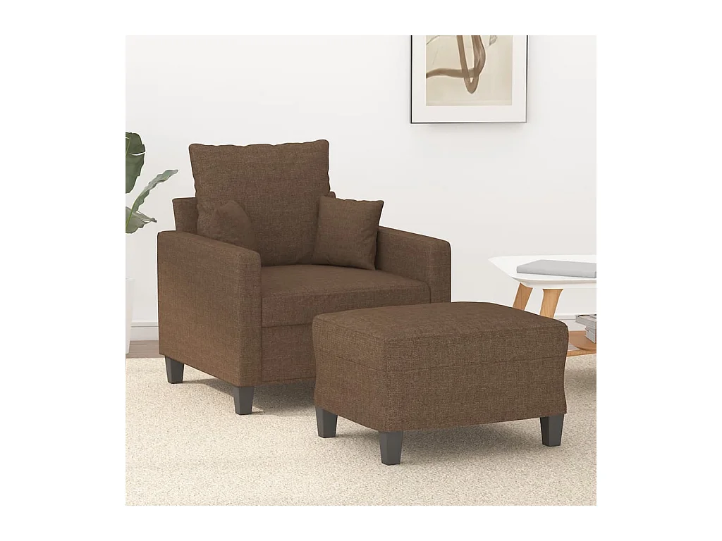Fauteuil avec repose-pied Marron 60 cm Tissu FVBB25002