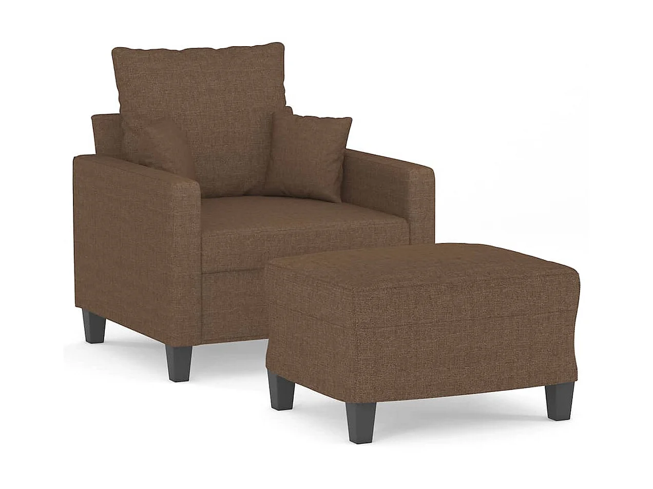 Fauteuil avec repose-pied Marron 60 cm Tissu FVBB25002