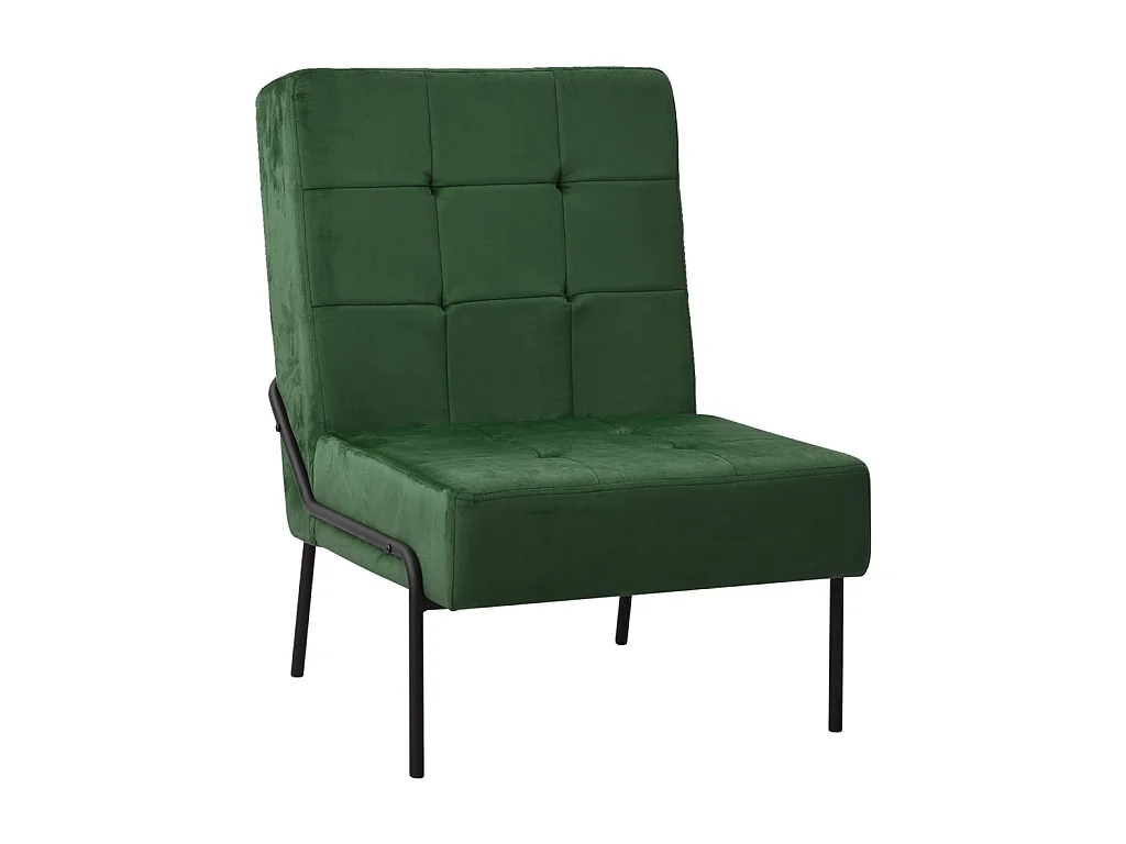 Fauteuil droit 65x79x87 cm Vert foncé Velours SEF98468