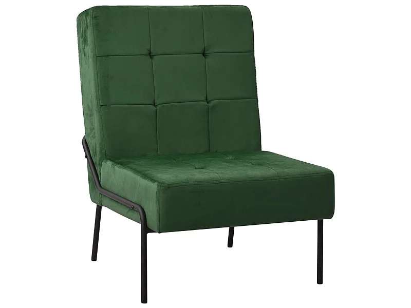 Fauteuil droit 65x79x87 cm Vert foncé Velours SEF98468