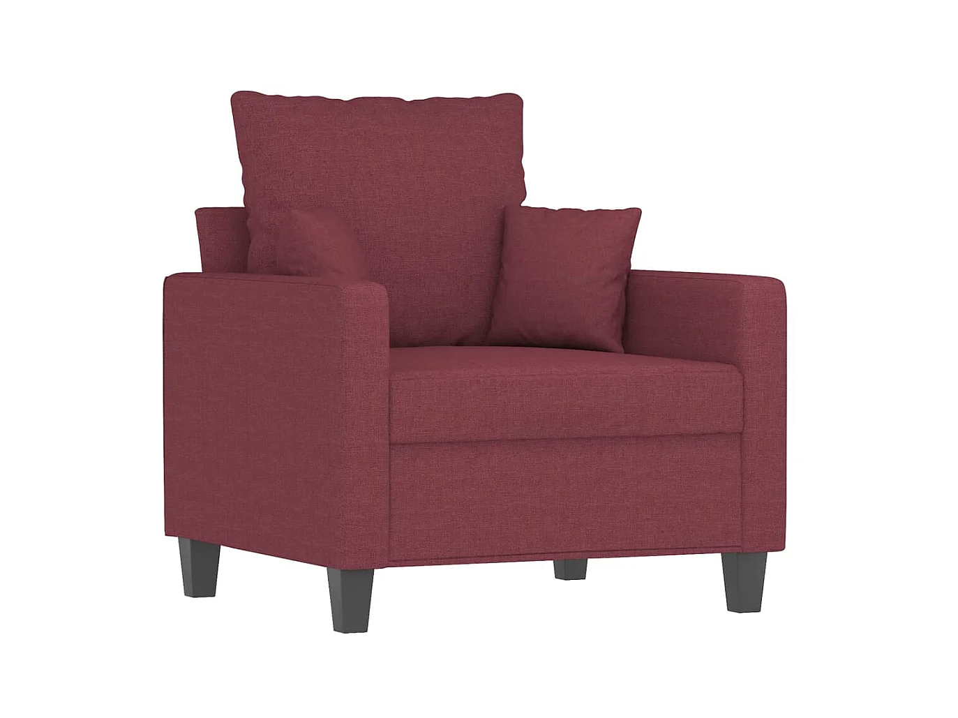 Fauteuil avec repose-pied Rouge bordeaux 60 cm Tissu FVBB56679