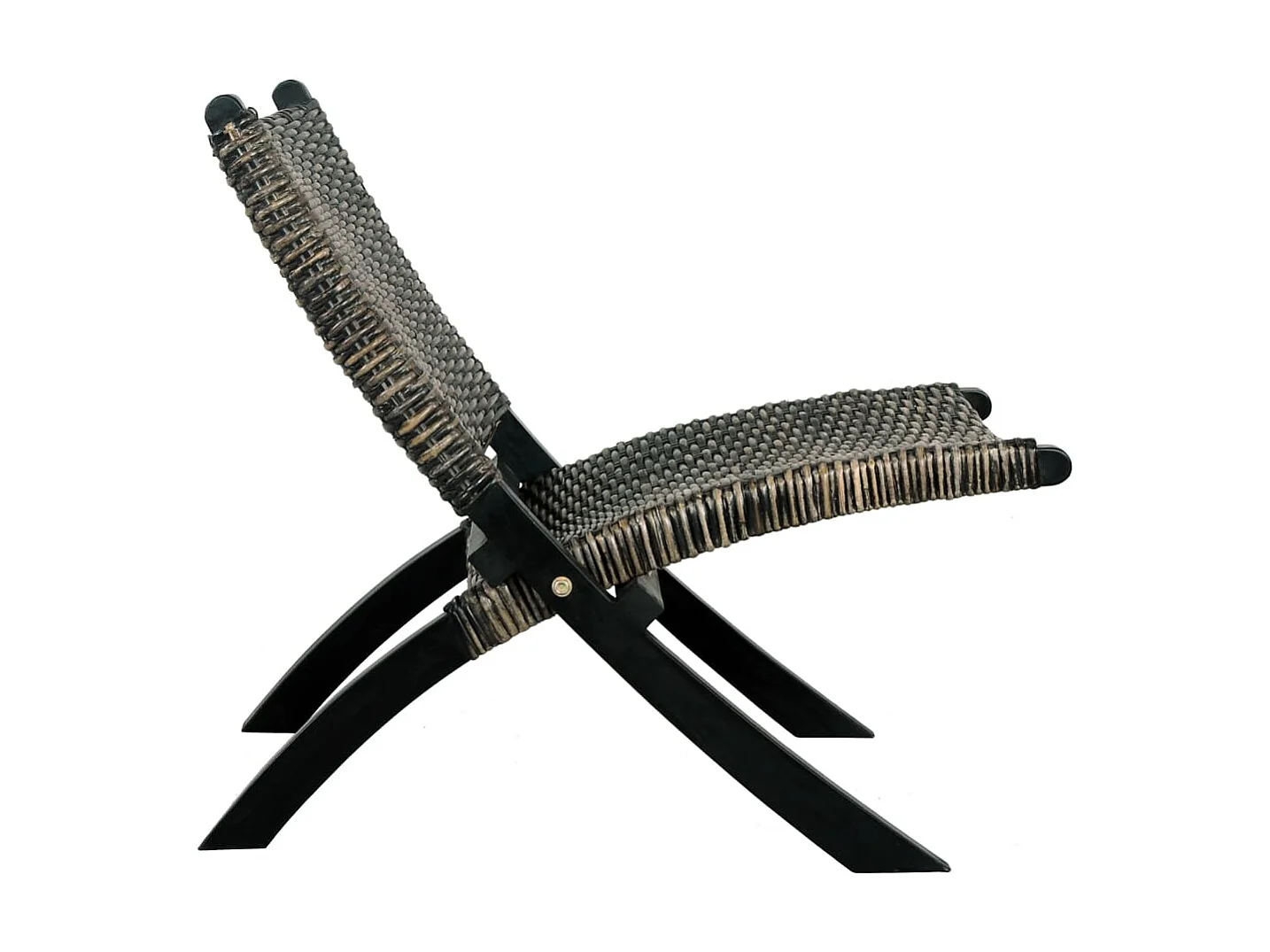 Silla de ratán kubu natural y madera maciza de caoba negro ES25527