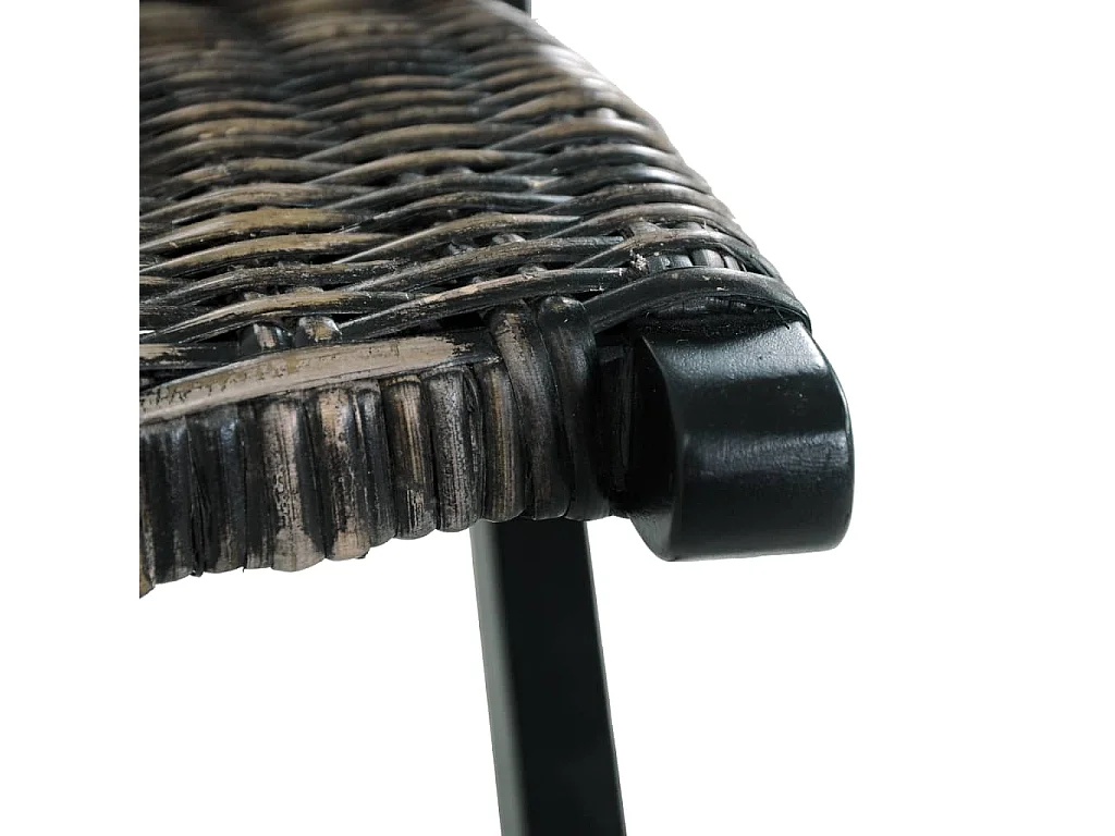 Silla de ratán kubu natural y madera maciza de caoba negro ES25527