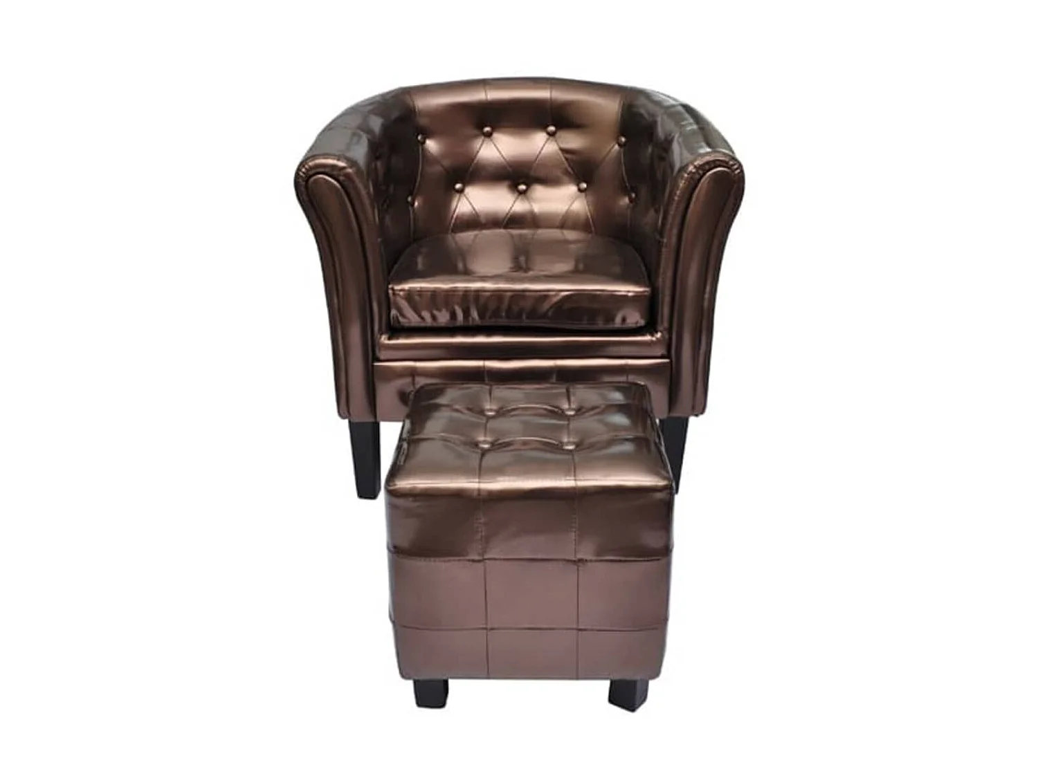 Fauteuil avec repose-pied Marron Similicuir SEF82992